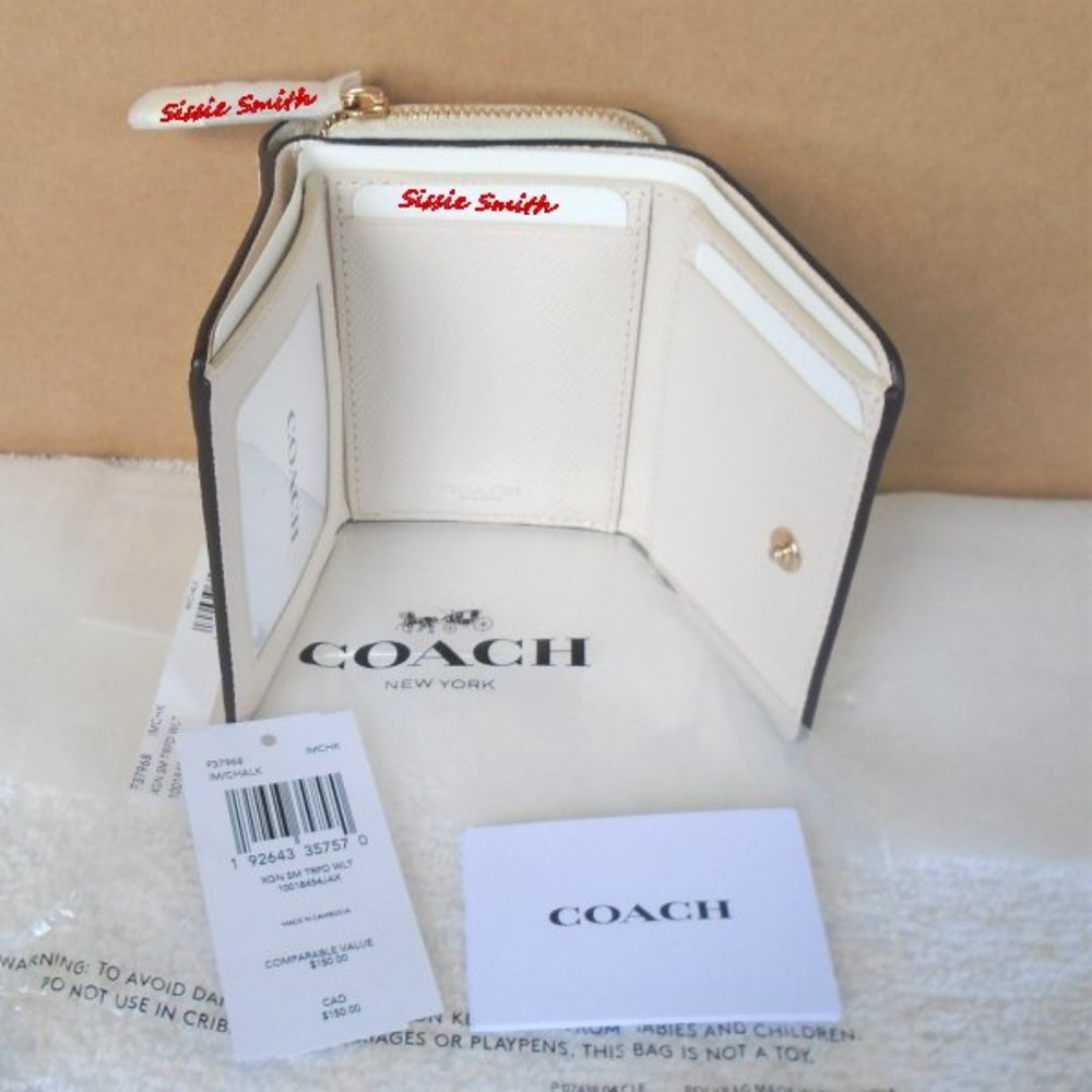 COACH SMALL CHALK TRI FOLD WALLET - Picture 2 of 3